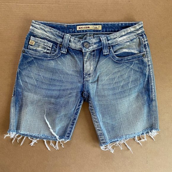 Big Star Casey K low rise‎ cut off roll cuff shorts sz 26 xl - Picture 3 of 7